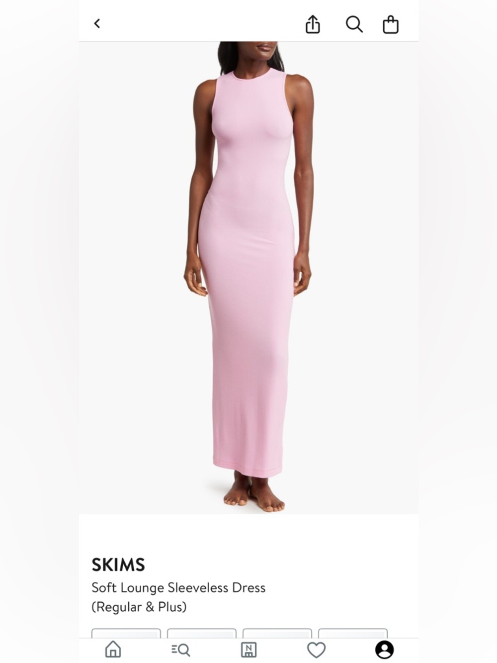 SKIMS Soft Lounge Sleeveless Maxi Dress in Light Pink